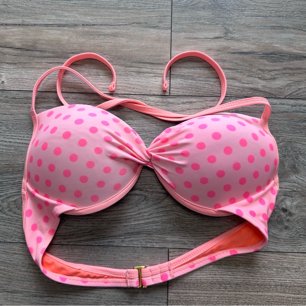 Swimsuit Top Pink with Polka Ford Size Medium Bikini